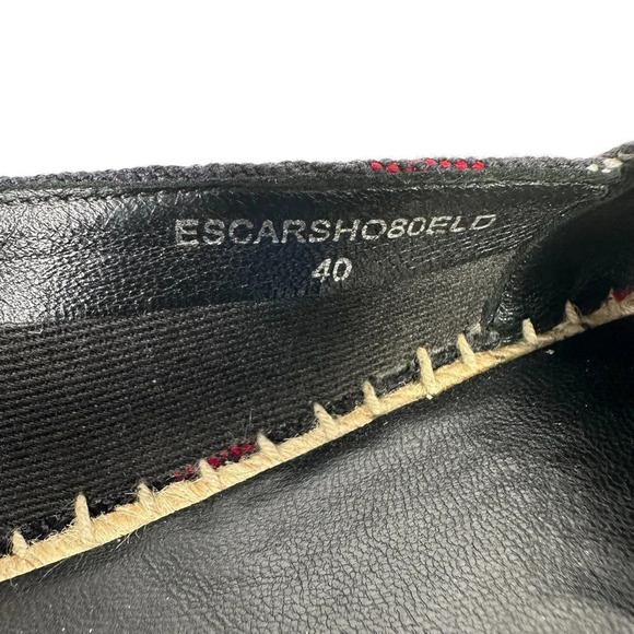 Burberry Hodgeson Check Canvas Flat Espadrille, Navy Check. Sz: EU 40 /US 9 - Picture 8 of 10